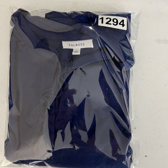 Talbots Womens XL Blue sleeveless Tunic Dress Tassel Tied Pockets Golf Preppy - Picture 14 of 14